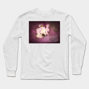 Luke 12:27 Bible Quote On Pink Flower Long Sleeve T-Shirt